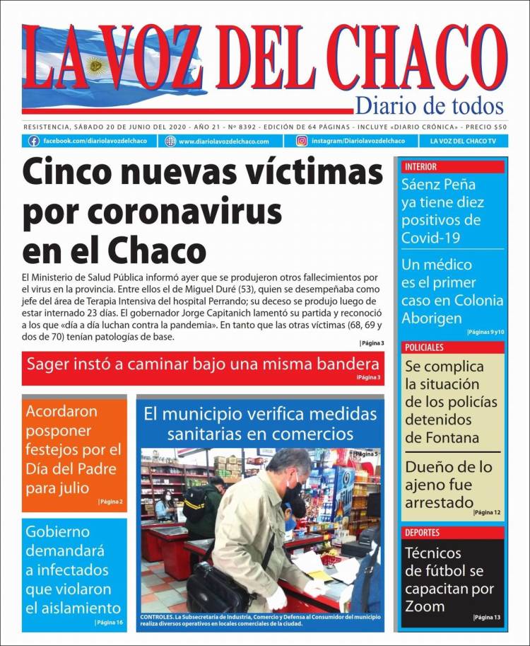 Portada de La Voz del Chaco (Argentina)