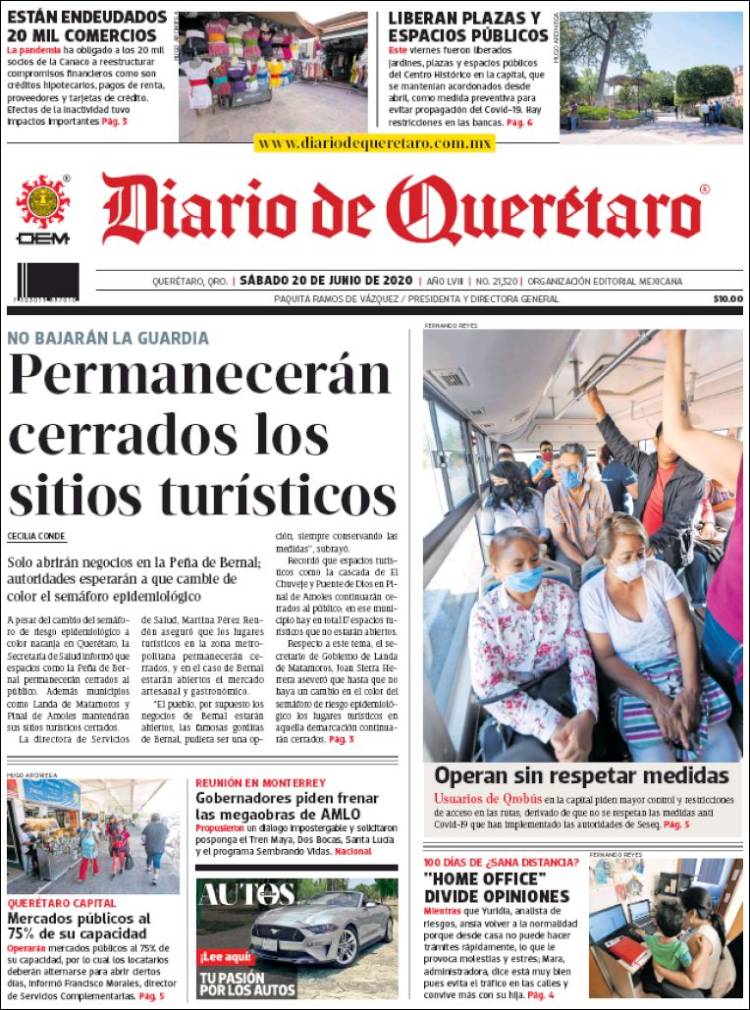 Portada de Diario de Querétaro (México)