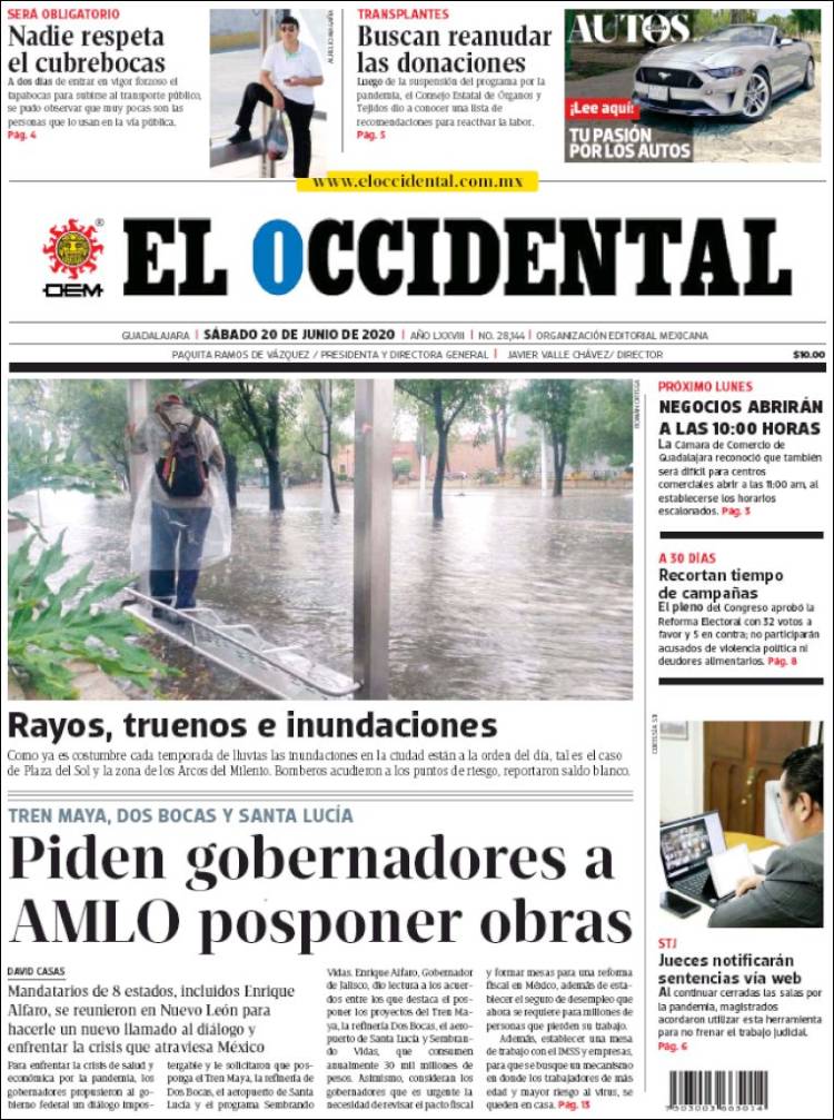 Portada de El Occidental (México)