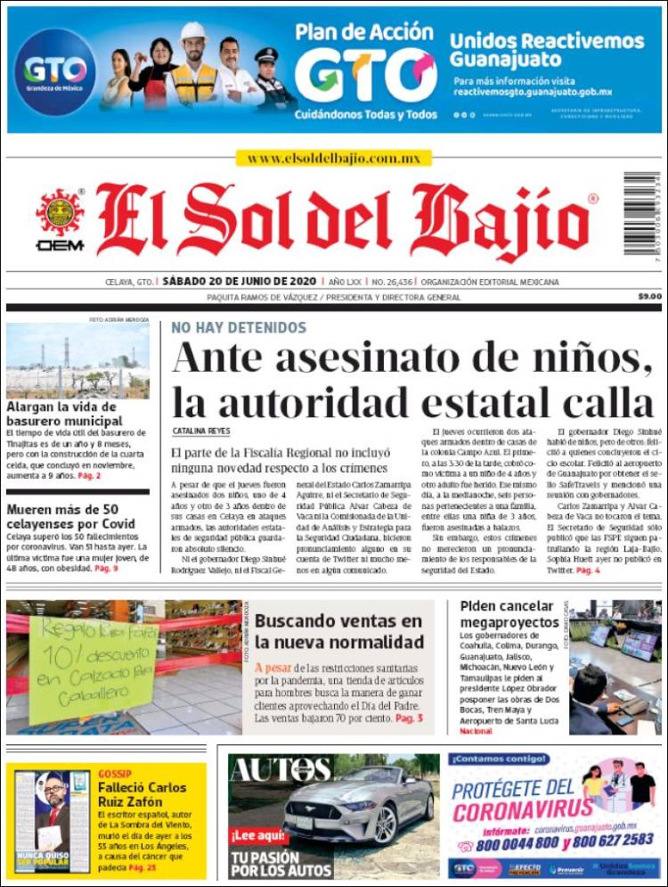 Portada de El Sol del Bajio (México)