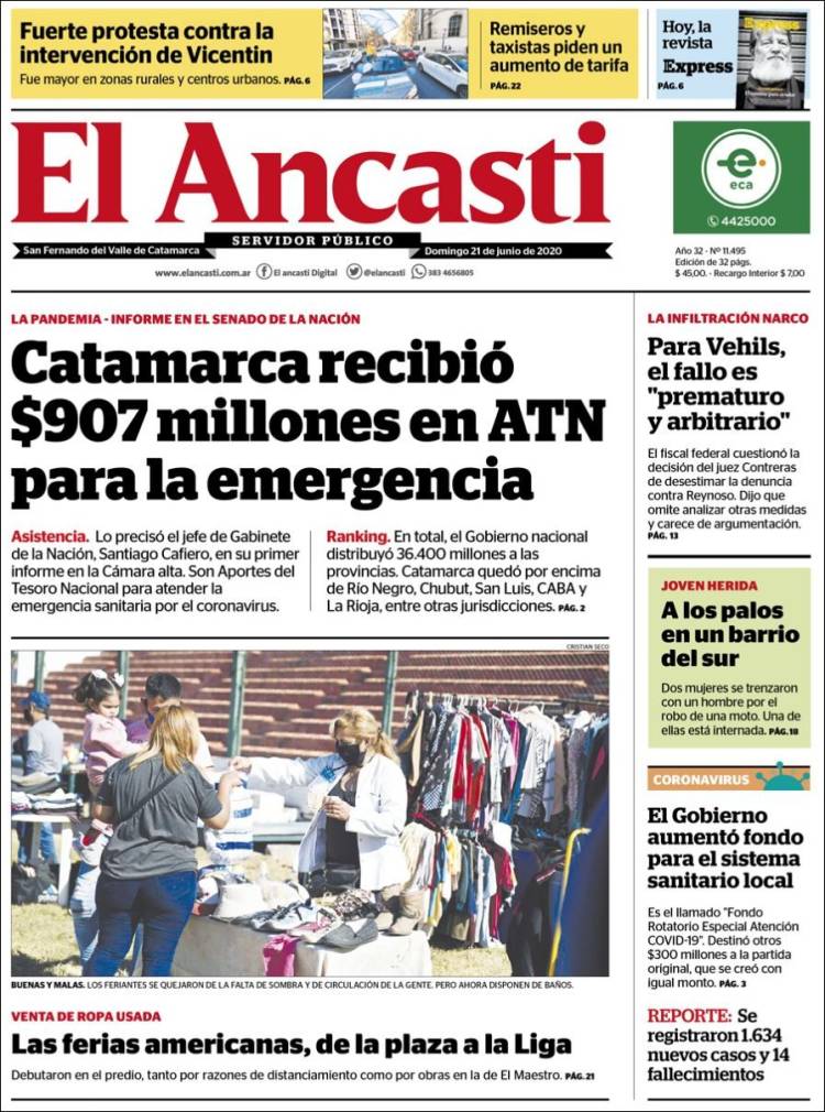 Portada de El Ancasti (Argentina)