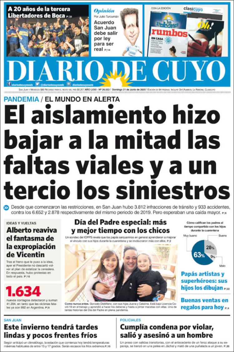 Portada de Diario de Cuyo (Argentina)