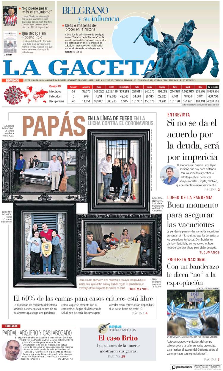 Portada de La Gaceta (Argentina)