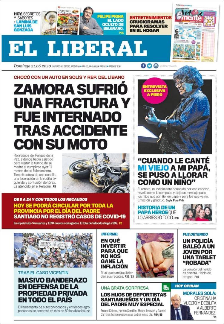 Portada de Diario El Liberal (Argentina)