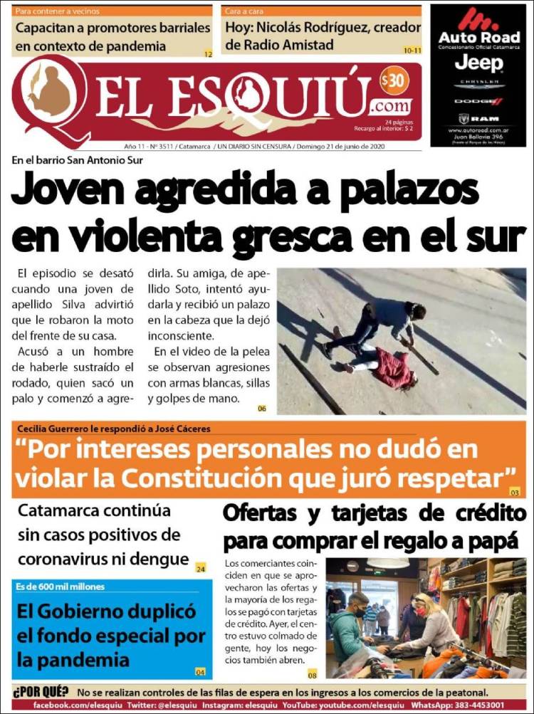 Portada de El Esquiu (Argentina)