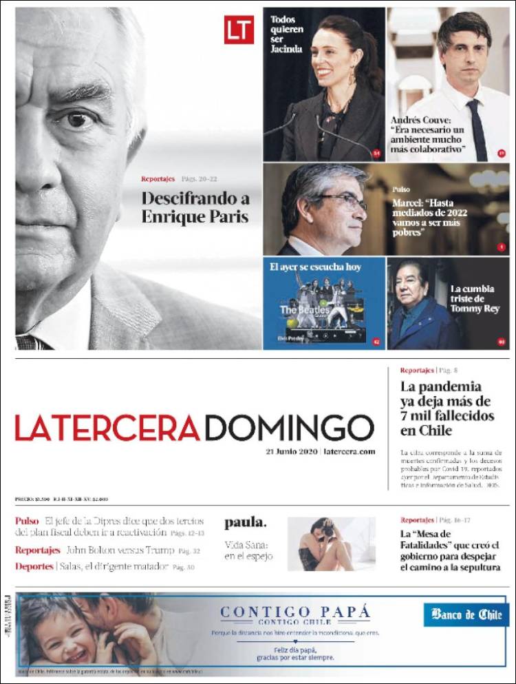 Portada de La Tercera (Chile)