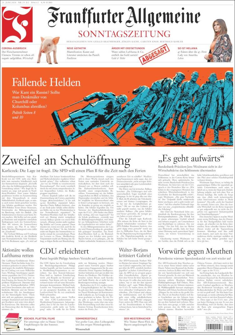 Portada de Frankfurter Allgemeine (Alemania)
