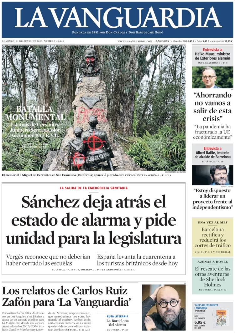 Portada de La Vanguardia (España)