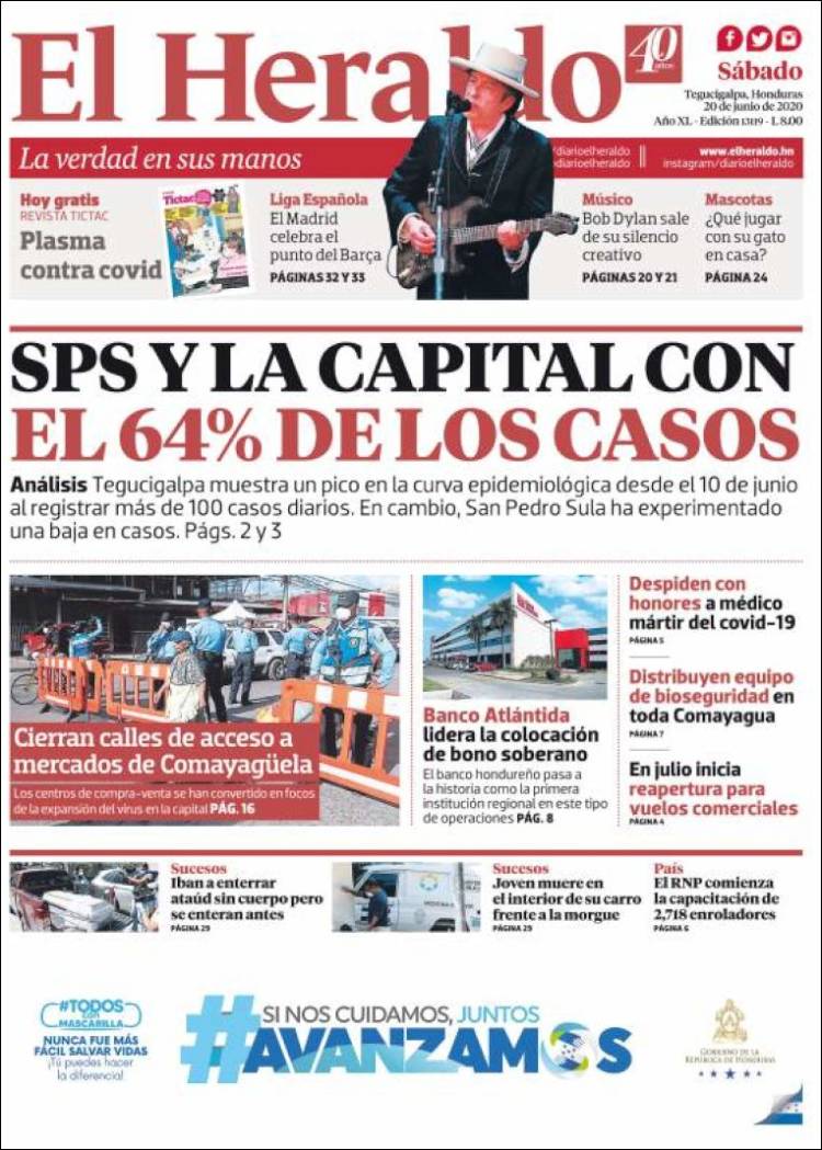 Portada de El Heraldo (Honduras)