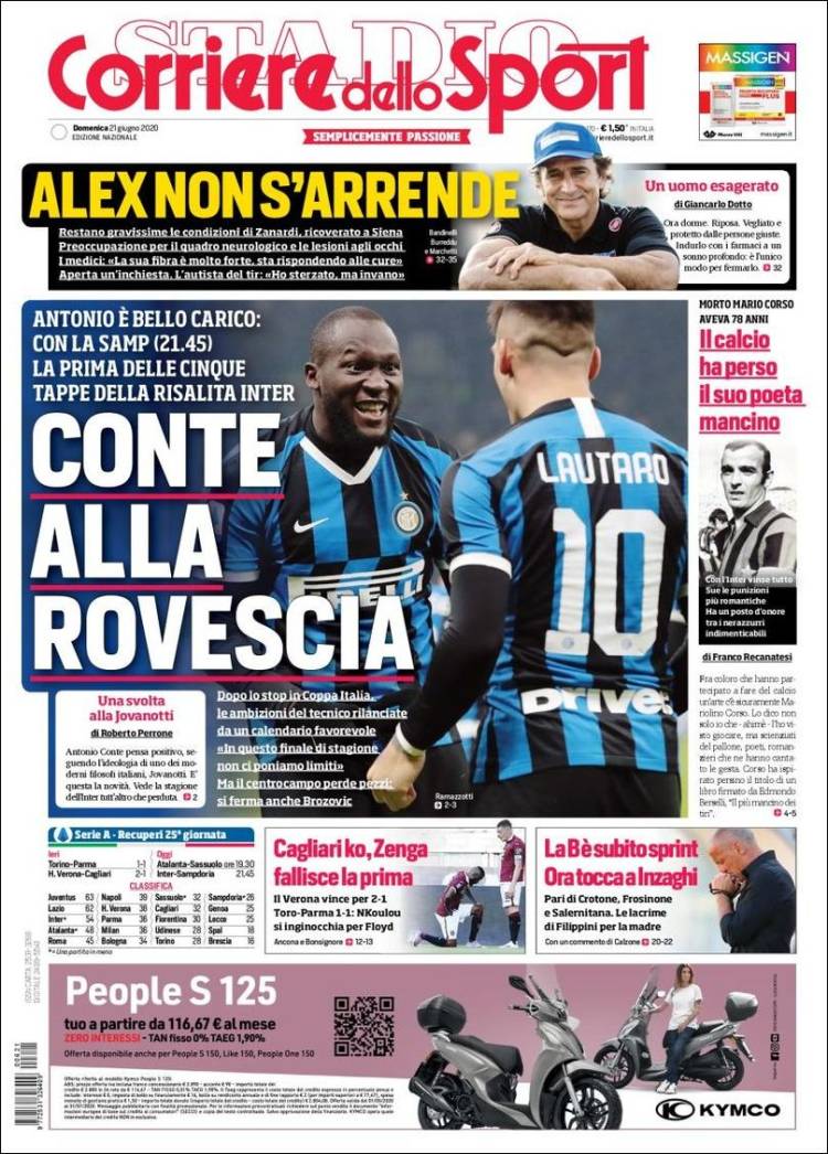 Portada de Corriere dello Sport (Italia)