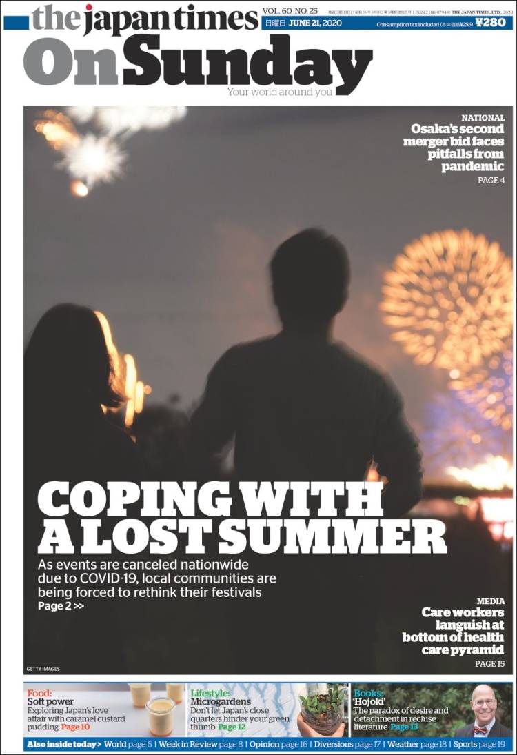 Portada de The Japan Times (Jap&oacute;n)