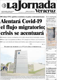 Portada de La Jornada Veracruz (México)