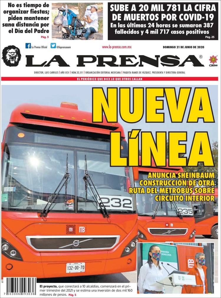 Portada de La Prensa (México)