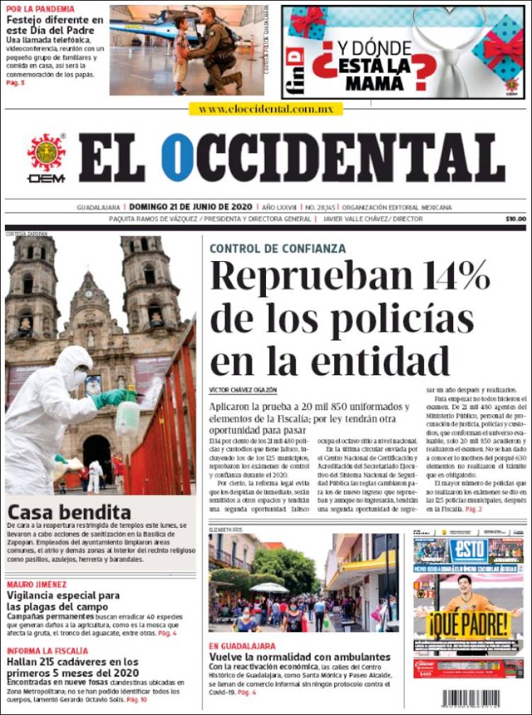 Portada de El Occidental (México)