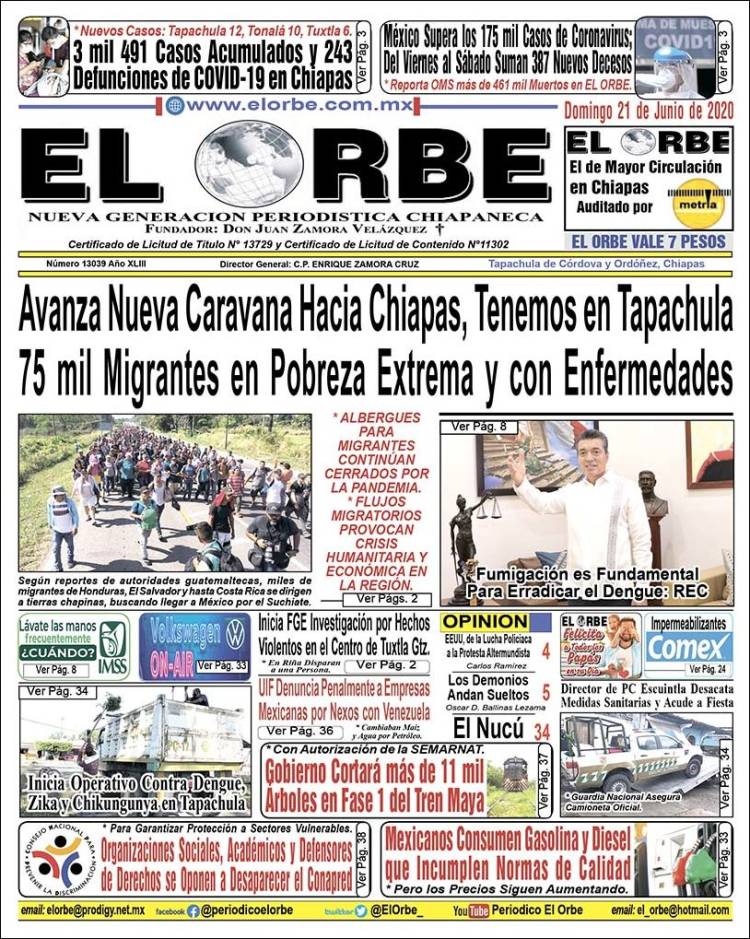 Portada de El Orbe (México)