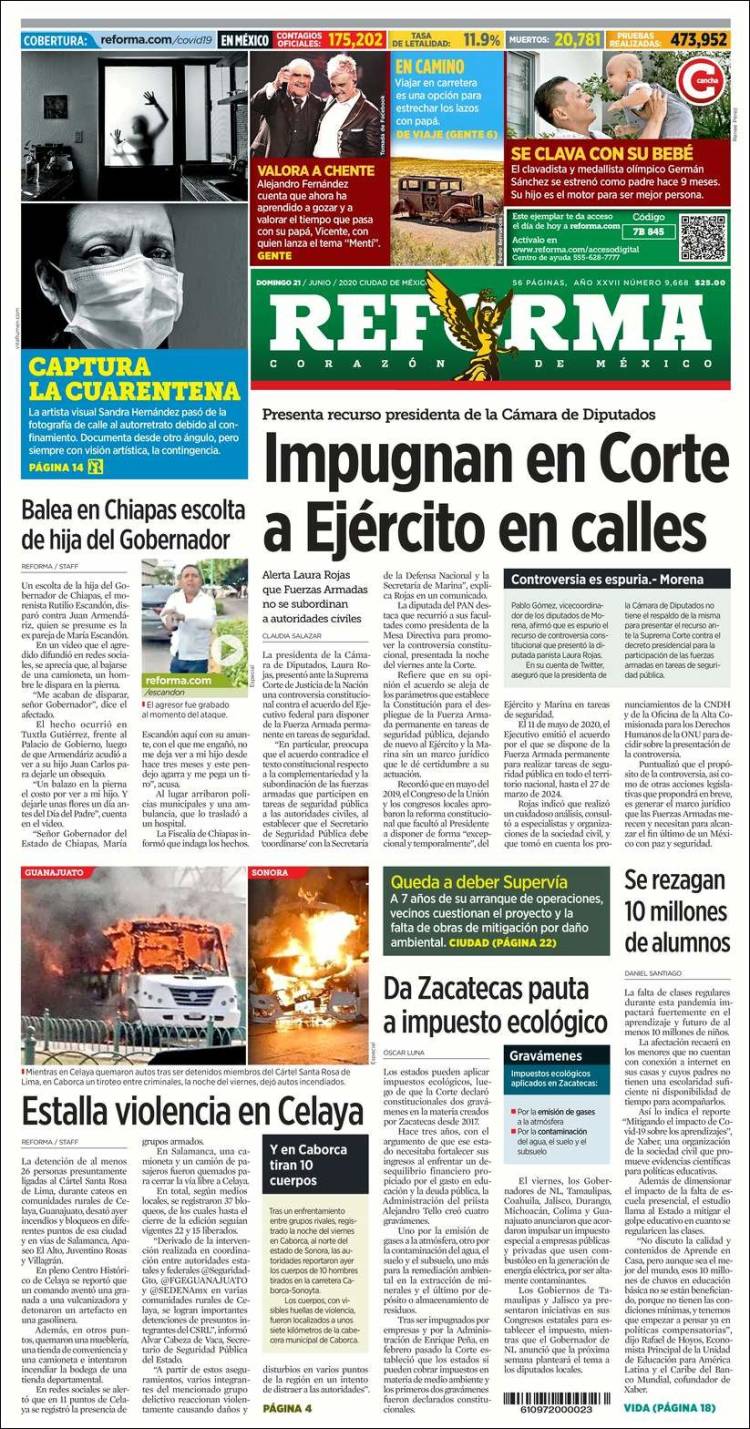 Portada de Reforma (México)