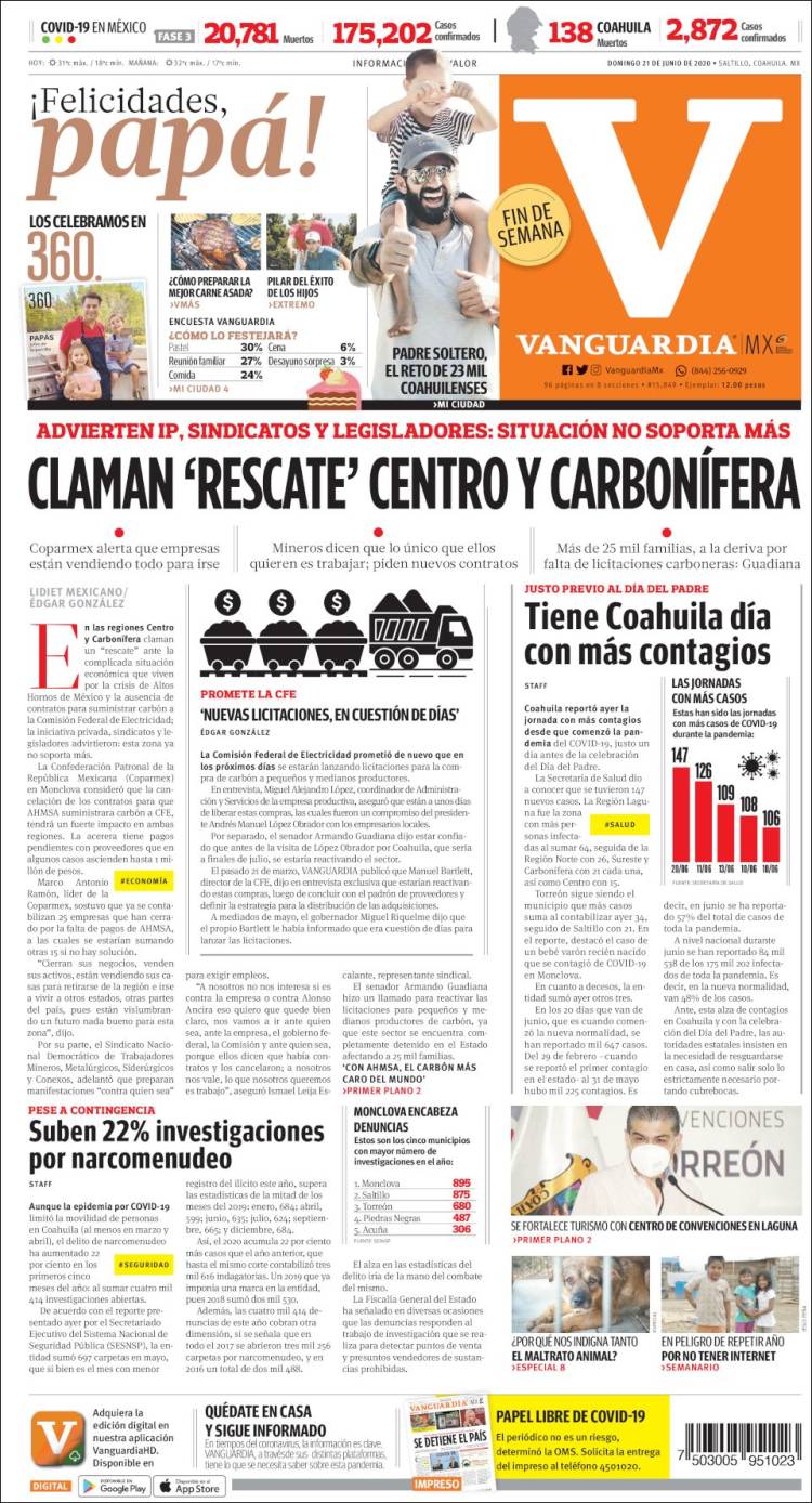 Portada de Vanguardia (México)