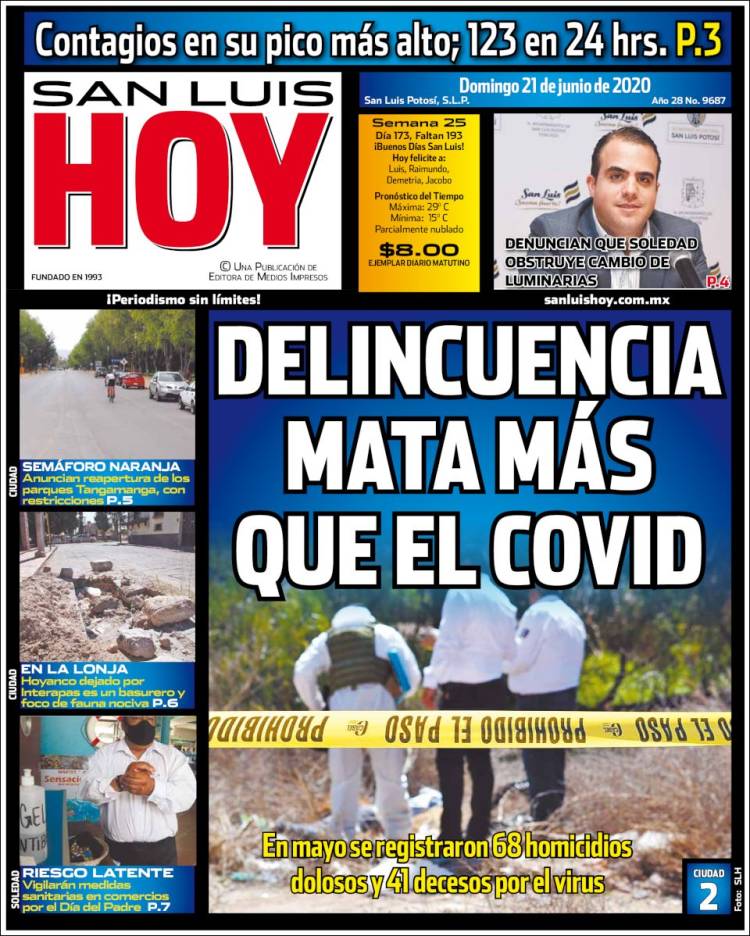 Portada de San Luis Hoy (México)