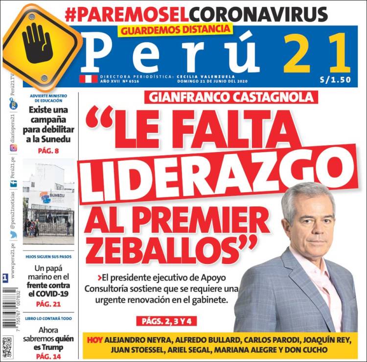Portada de Perú 21 (Per&uacute;)