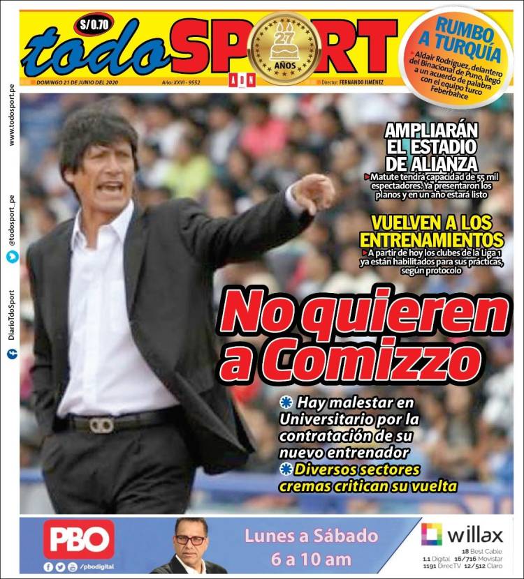 Portada de TodoSport (Per&uacute;)