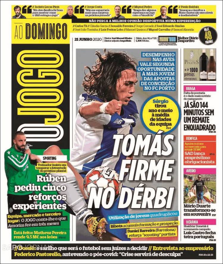 Portada de O Jogo (Portugal)