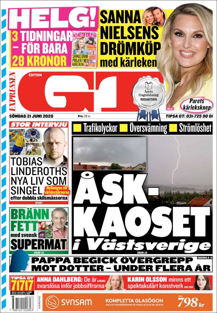 Portada de Göteborgstidningen (Suecia)