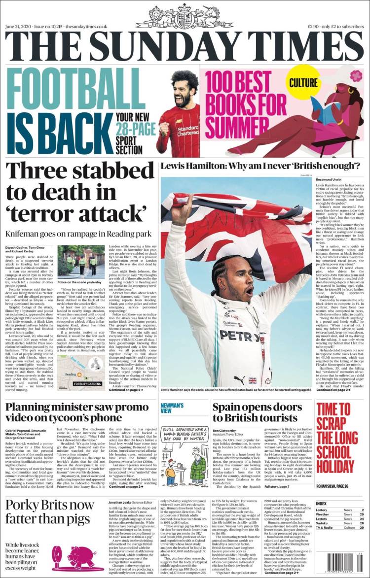Portada de The Times (Reino Unido)