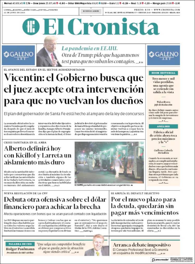 Portada de El Cronista Comercial (Argentina)
