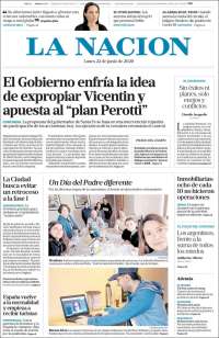 Portada de La Nación (Argentina)