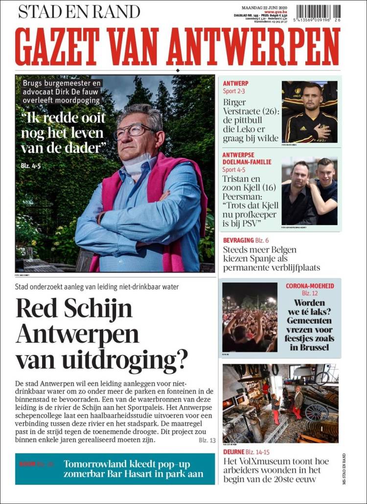 Portada de Gazet van Antwerpen (B&eacute;lgica)