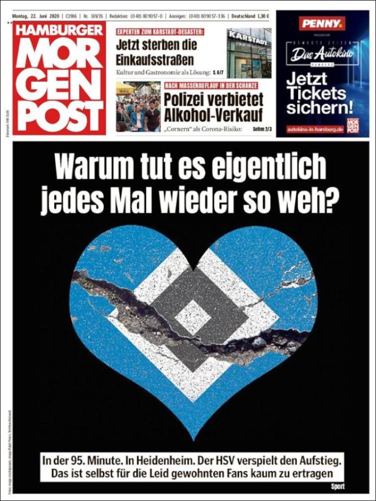 Portada de Hamburger Morgenpost  (Alemania)