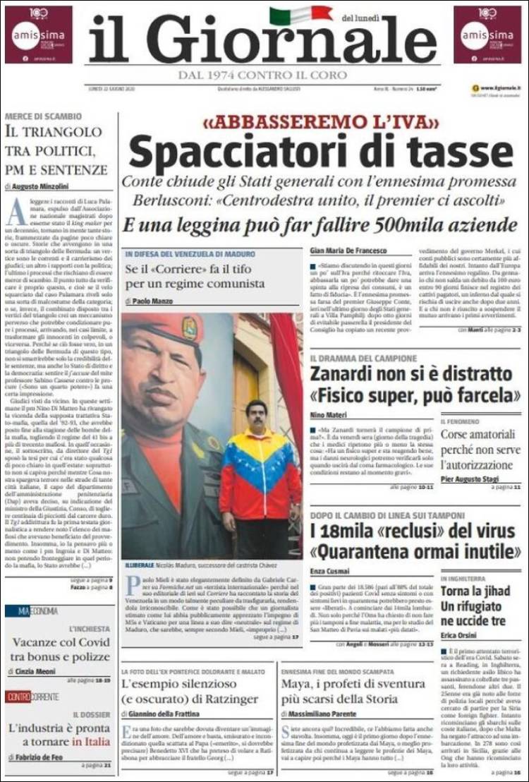 Portada de il Giornale (Italia)