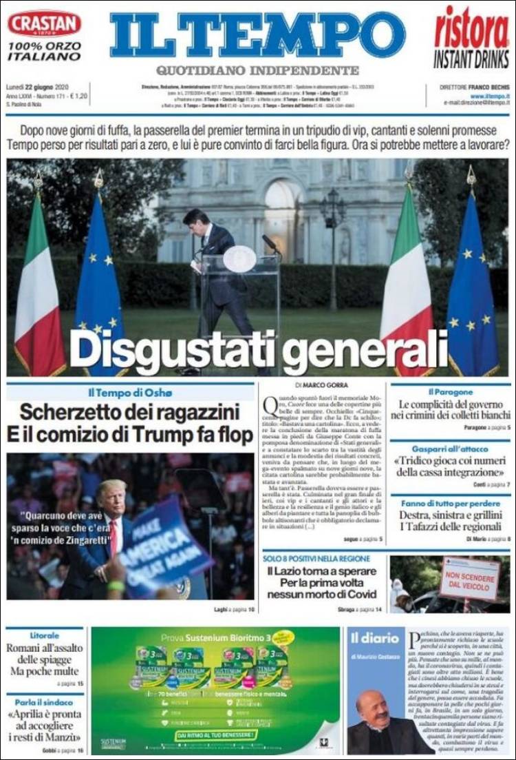 Portada de Il Tempo (Italia)