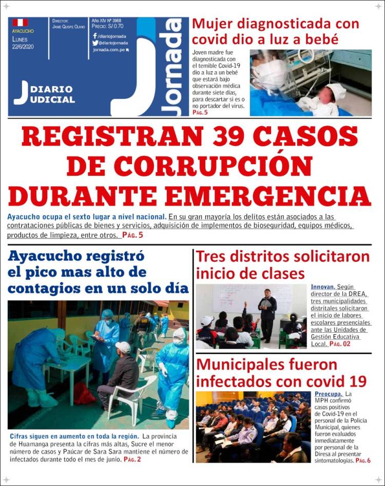 Portada de Diario Jornada (Perú)