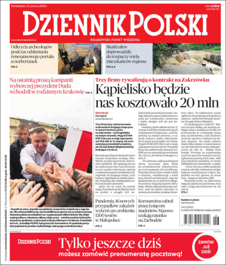 Portada de Dziennik (Polonia)