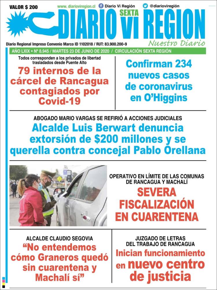 Portada de Diario VI Región (Chile)