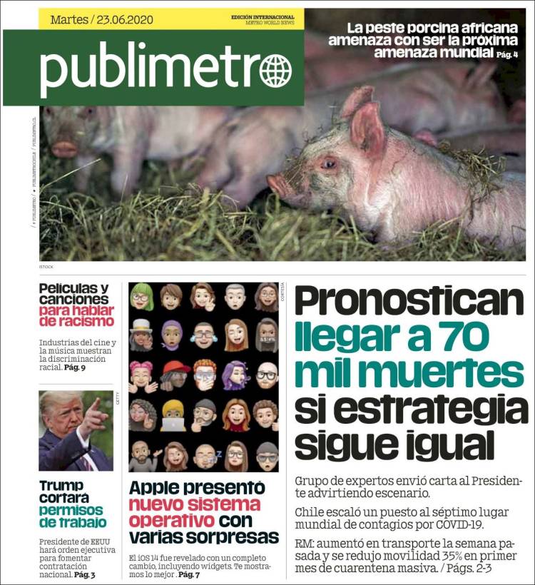 Portada de Publimetro (Chile)