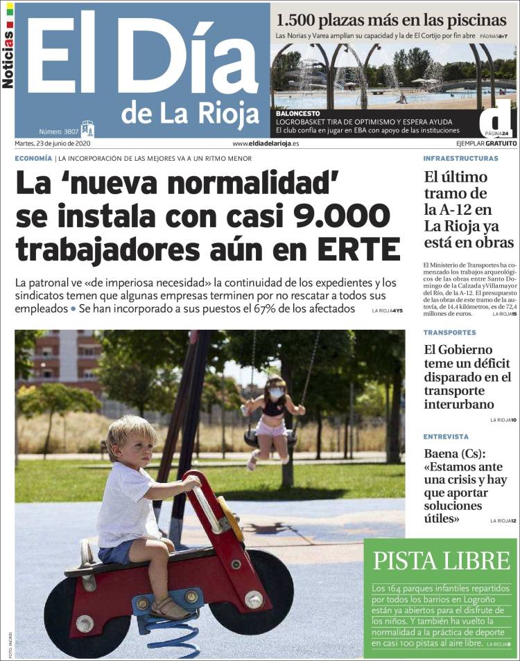 Portada de El Día de La Rioja (España)