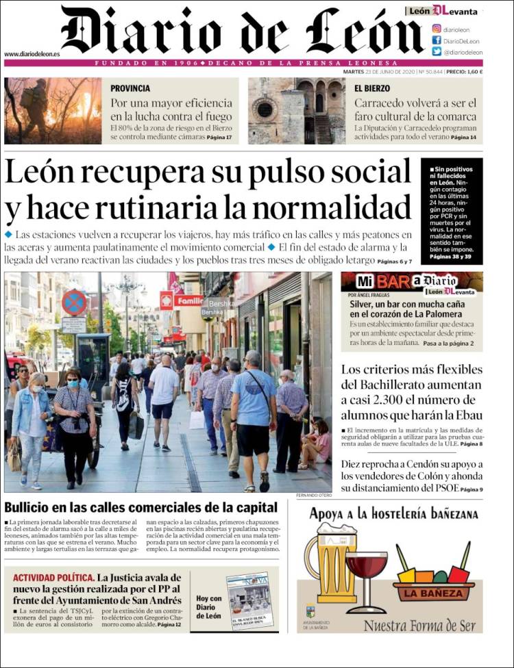 Portada de Diario de León (España)