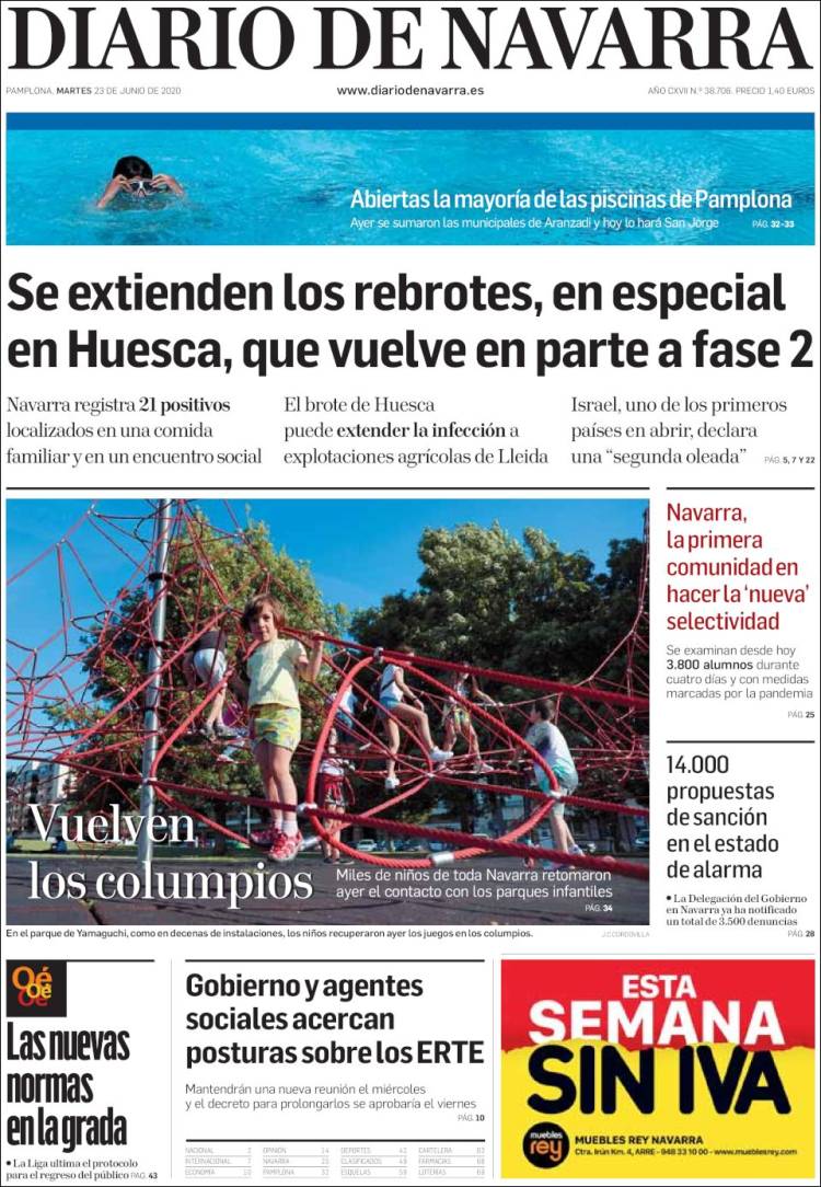 Portada de Diario de Navarra (España)