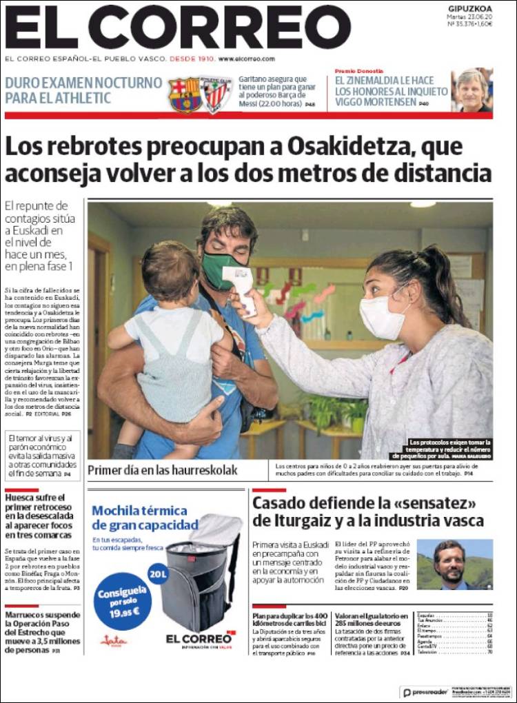 Portada de El Correo - Guipuzcoa (Spain)