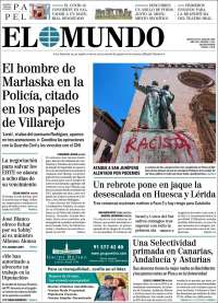 Portada de El Mundo (España)