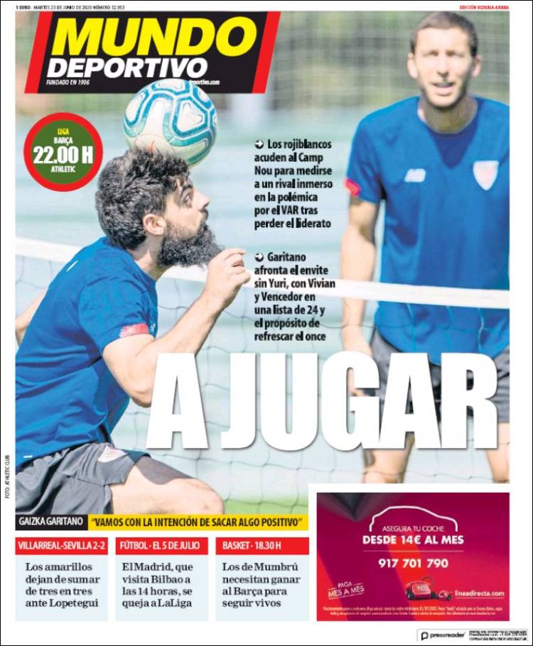 Portada de Mundo Deportivo Bizkaia (España)