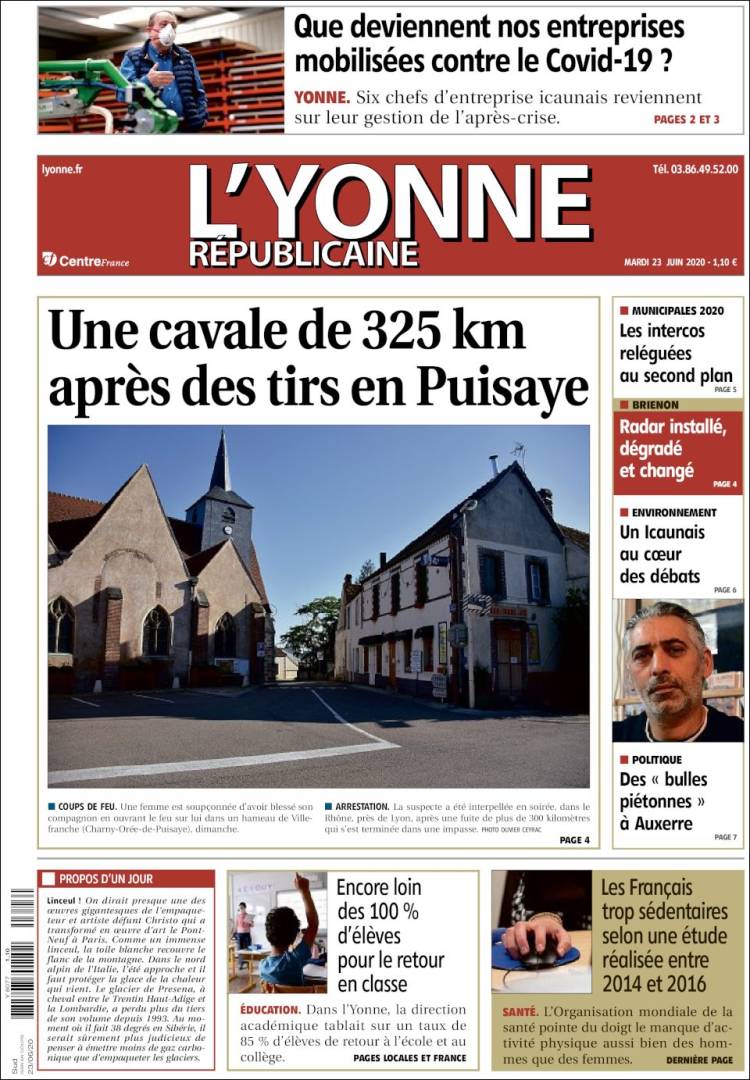 Portada de L'Yonne-Républicaine (Francia)