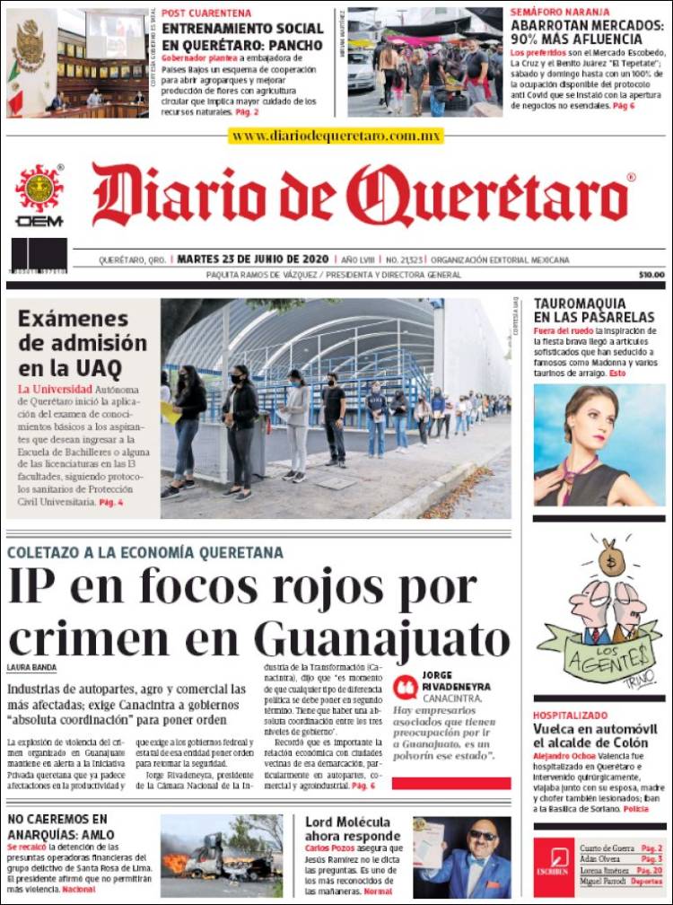 Portada de Diario de Querétaro (México)