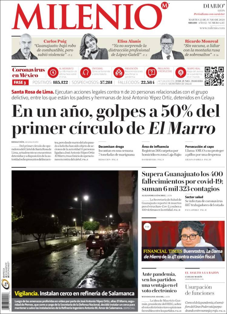 Portada de Milenio de León (México)