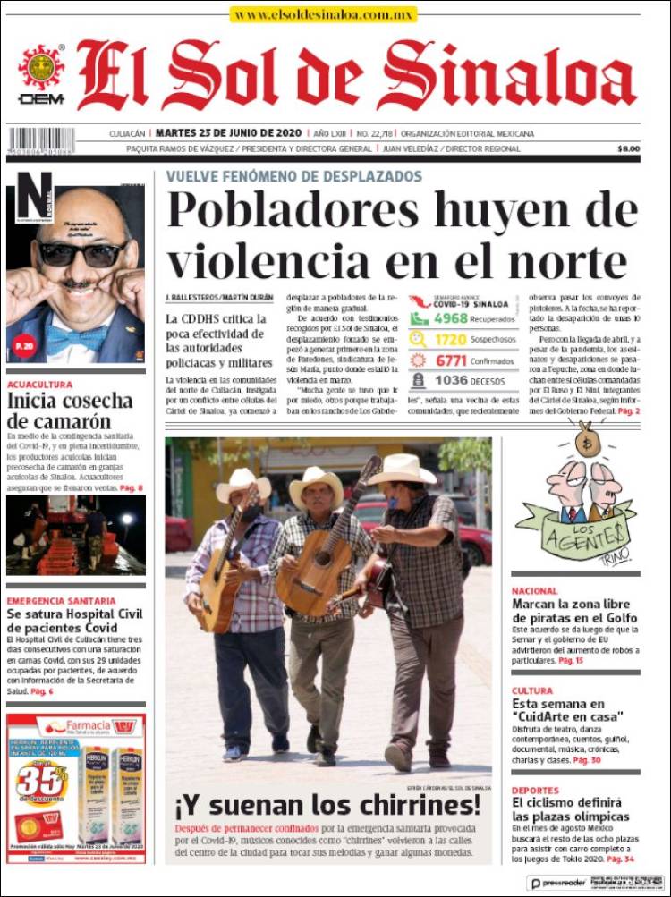 Portada de El Sol de Sinaloa (México)