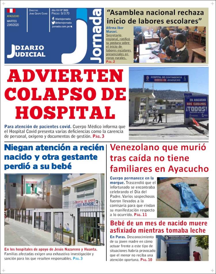 Portada de Diario Jornada (Perú)