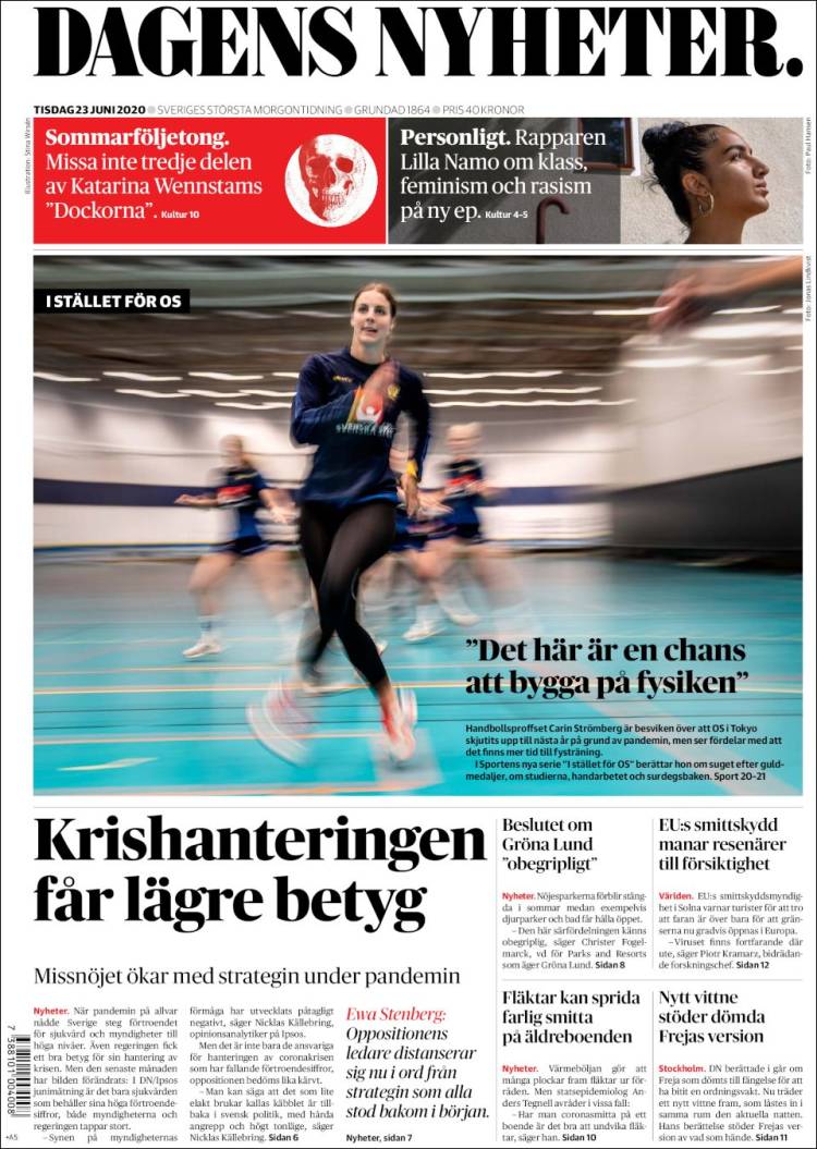 Portada de Dagens Nyheter (Suecia)