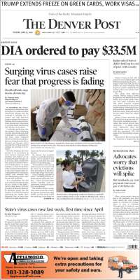 Portada de The Denver Post (USA)